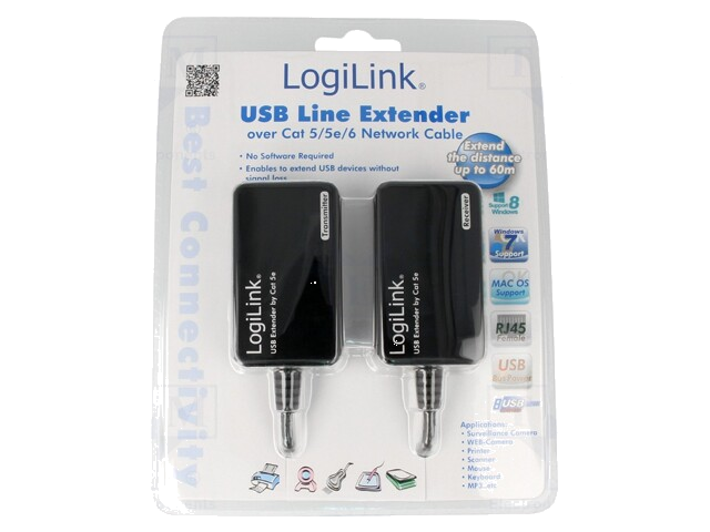 USB-extender; USB 1.1,USB 2.0; 0,3m; 480Mbps; Bereik: 60m USB-extender; USB 1.1,USB 2.0; 0,3m; 480Mbps; Bereik: 60m